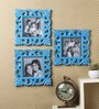 Decorative Wooden Photo Frame Set of 3  Antique finish in Blue Colour