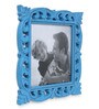 Decorative Wooden Single Photoframe  Antique Finish in Blue Colour