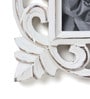 Decorative Wooden Single Photoframe  Antique Finish in White Colour