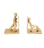 Decorative Working Man Set Of 2 Gold Aluminium Bookends