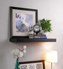 Engineered Wood Floating Wall Shelf in Black Colour