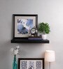 Engineered Wood Floating Wall Shelf in Black Colour