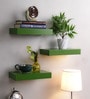 AYHM Green MDF Floating Wall Shelf