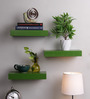 AYHM Green MDF Floating Wall Shelf