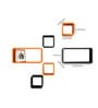 Cubic Modular Wall Shelf (Set of 6) in Black & Orange Finish