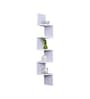 Engineered Wood Zigzag Corner Wall Shelf in White Colour