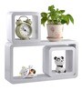 Floating Wall Shelf (Set of 3) in White Finish