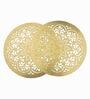Gold Synthetic Leather Abstract Placemats Set of 2