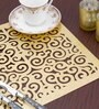 Tiansh Scroll Gold Square Table Placemat 12 Inch Set Of 2