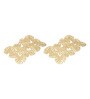 Gold Synthetic Leather Abstract Placemats Set of 2