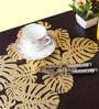 Gold Synthetic Leather Abstract Placemats Set of 2