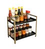 Black Mild Steel 2 Tier Multipurpose Countertop Kitchen Organizer