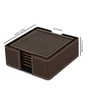 Brown  Genuine Buff Leather (Set of 6 ) Coasters With Stand