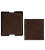 Brown  Genuine Buff Leather (Set of 6 ) Coasters With Stand