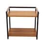 Brown Mild Steel & Engineered Wood Microwave Stand for Kitchen Counter