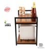 Brown Mild Steel & Engineered Wood Microwave Stand for Kitchen Counter
