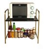 Black & Gold Mild Steel Premium Microwave & OTG Stand For Kitchen Counter