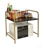 Black & Gold Mild Steel Premium Microwave & OTG Stand For Kitchen Counter