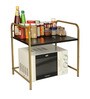 Black & Gold Mild Steel Premium Microwave & OTG Stand For Kitchen Counter
