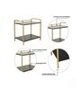 Black & Gold Mild Steel Premium Microwave & OTG Stand For Kitchen Counter
