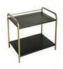 Black & Gold Mild Steel Premium Microwave & OTG Stand For Kitchen Counter