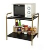 Black & Gold Mild Steel Premium Microwave & OTG Stand For Kitchen Counter