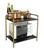 Black & Gold Mild Steel Premium Microwave & OTG Stand For Kitchen Counter