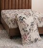Cream Abstract 180 TC Polyester Bedsheet With Single Size Bedsheet With 1 Pillow Cover