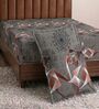 Grey Abstract 180 TC Polyester Bedsheet With Single Size Bedsheet With 1 Pillow Cover