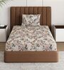 Cream Abstract 180 TC Polyester Bedsheet With Single Size Bedsheet With 1 Pillow Cover