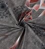 Grey Abstract 180 TC Polyester Bedsheet With Single Size Bedsheet With 1 Pillow Cover