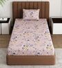 Purple Floral 180 TC Polyester Bedsheet With Single Size Bedsheet With 1 Pillow Cover