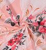 Peach Floral 180 TC Polyester Bedsheet With Single Size Bedsheet With 1 Pillow Cover