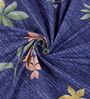 Blue Floral 180 TC Polyester Bedsheet With Single Size Bedsheet With 1 Pillow Cover