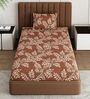 Red Floral 180 TC Polyester Bedsheet With Single Size Bedsheet With 1 Pillow Cover