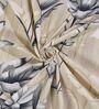 Beige Floral 180 TC Polyester Bedsheet With Single Size Bedsheet With 1 Pillow Cover