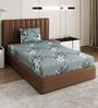 Grey Floral 180 TC Polyester Bedsheet With Single Size Bedsheet With 1 Pillow Cover