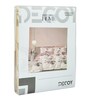 Beige Floral 180 TC Polyester Bedsheet With Single Size Bedsheet With 1 Pillow Cover