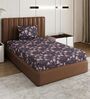 Grey Floral 180 TC Polyester Bedsheet With Single Size Bedsheet With 1 Pillow Cover