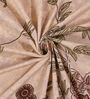 Beige Floral 180 TC Polyester Bedsheet With Single Size Bedsheet With 1 Pillow Cover