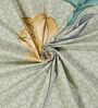Green Floral 180 TC Polyester Bedsheet With Single Size Bedsheet With 1 Pillow Cover