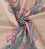 Beige Floral 180 TC Polyester Bedsheet With Single Size Bedsheet With 1 Pillow Cover