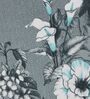 Grey Floral 180 TC Polyester Bedsheet With Single Size Bedsheet With 1 Pillow Cover