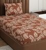 Red Floral 180 TC Polyester Bedsheet With Single Size Bedsheet With 1 Pillow Cover