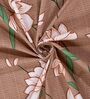 Brown Floral 180 TC Polyester Bedsheet With Single Size Bedsheet With 1 Pillow Cover