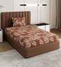 Red Floral 180 TC Polyester Bedsheet With Single Size Bedsheet With 1 Pillow Cover