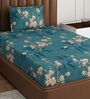 Green Floral 180 TC Polyester Bedsheet With Single Size Bedsheet With 1 Pillow Cover