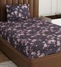 Grey Floral 180 TC Polyester Bedsheet With Single Size Bedsheet With 1 Pillow Cover