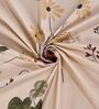 Beige Floral 180 TC Polyester Bedsheet With Single Size Bedsheet With 1 Pillow Cover