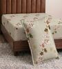 Green Floral 180 TC Polyester Bedsheet With Single Size Bedsheet With 1 Pillow Cover